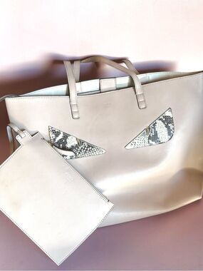 Fendi Bags l Bugs Monster Eyes l Python Leather Mauve l Tote Bag l EUC
